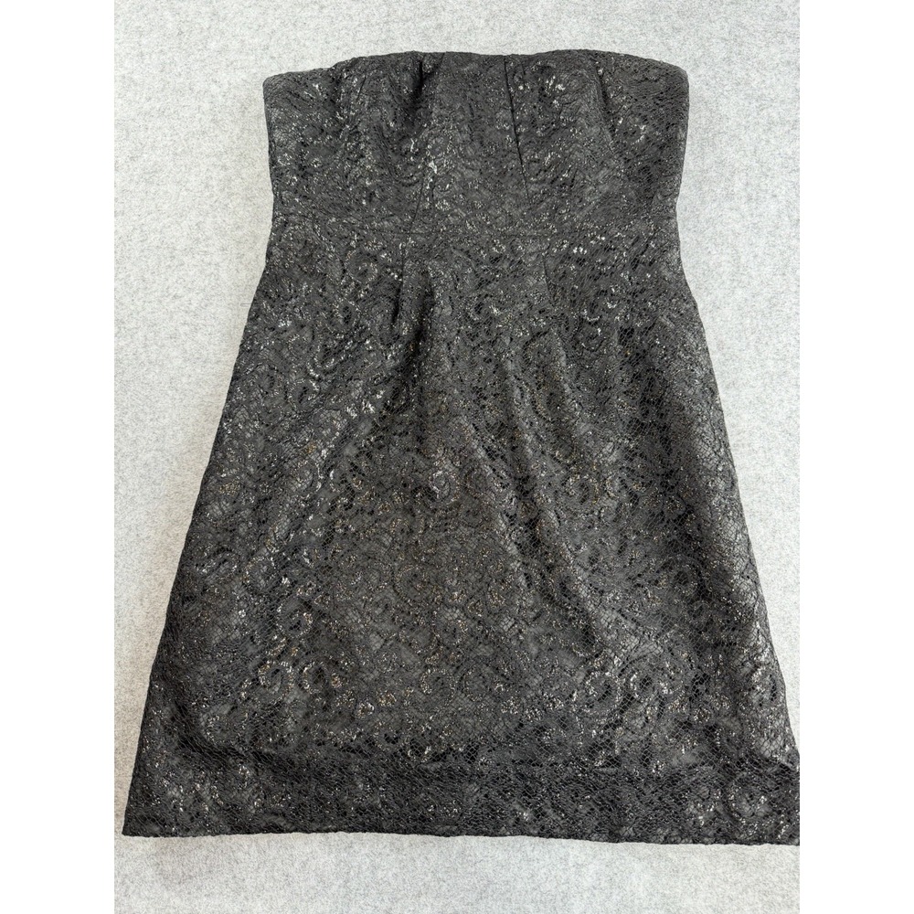 J.Crew Women's 4 Strapless Corseted Shimmery Lace Little Black Event Dress